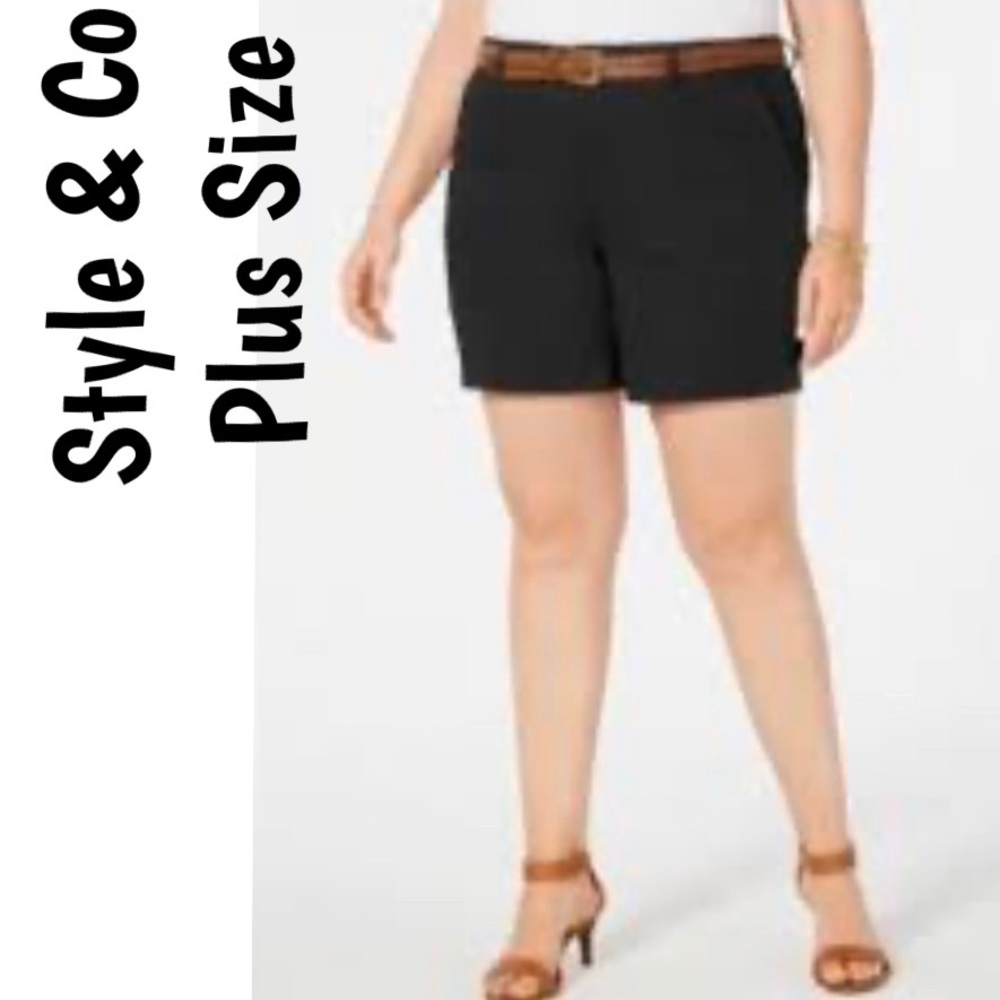 Style&Co Plus NWT Black Cargo Shorts